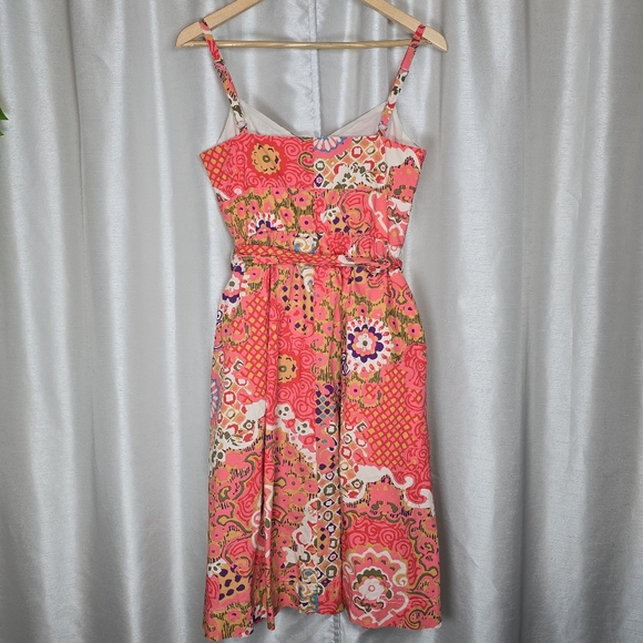 J. Crew Women's Floral Sleeveless Button Down Dress Pockets Belted Fairy Chic 6 - Picture 10 of 16